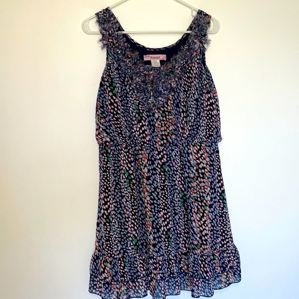 Multicolor Pattern Chiffon Dress